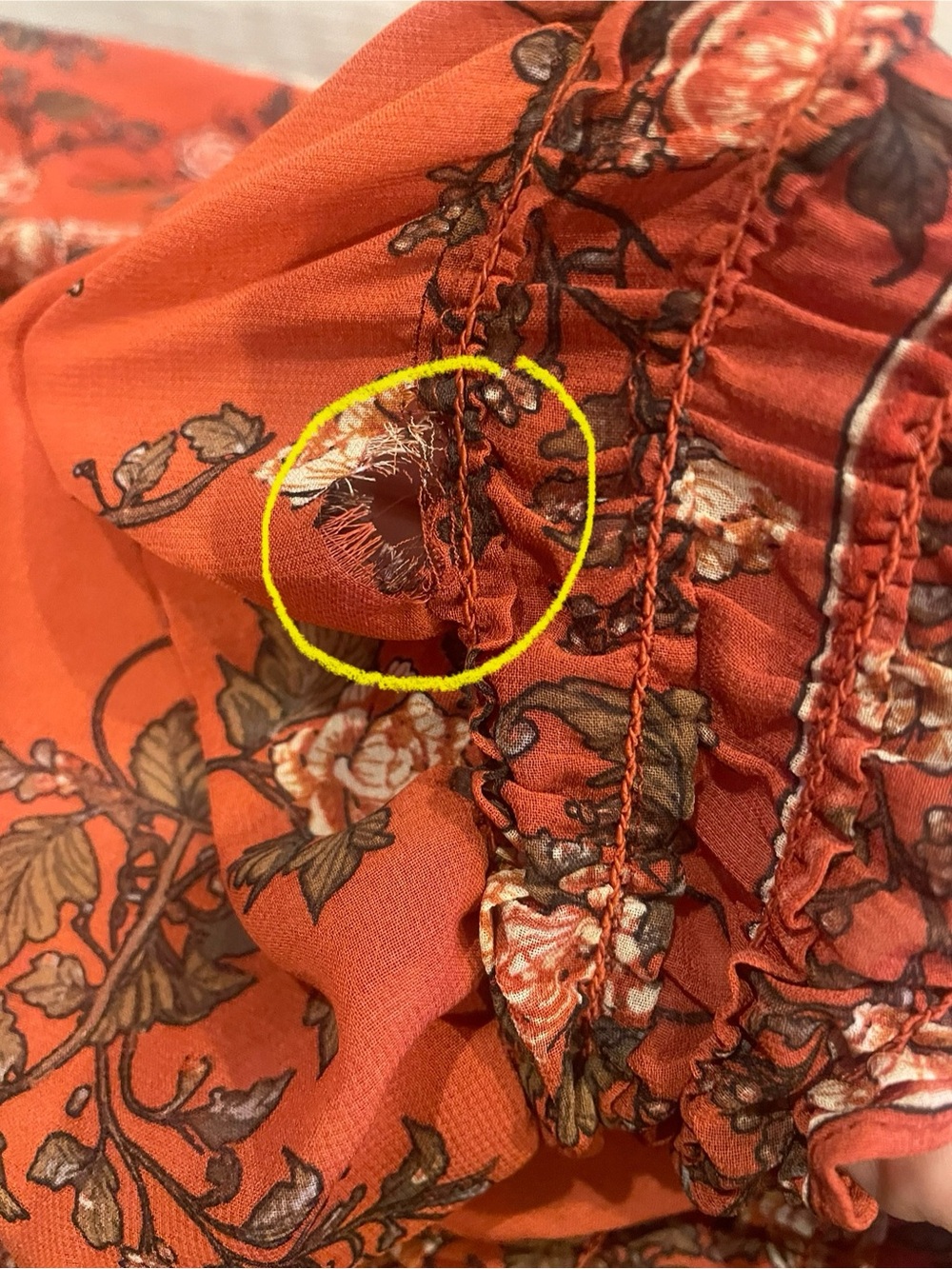 Max Studio Rust Floral Long-Sleeve Maxi Dress - Picture 6 of 6